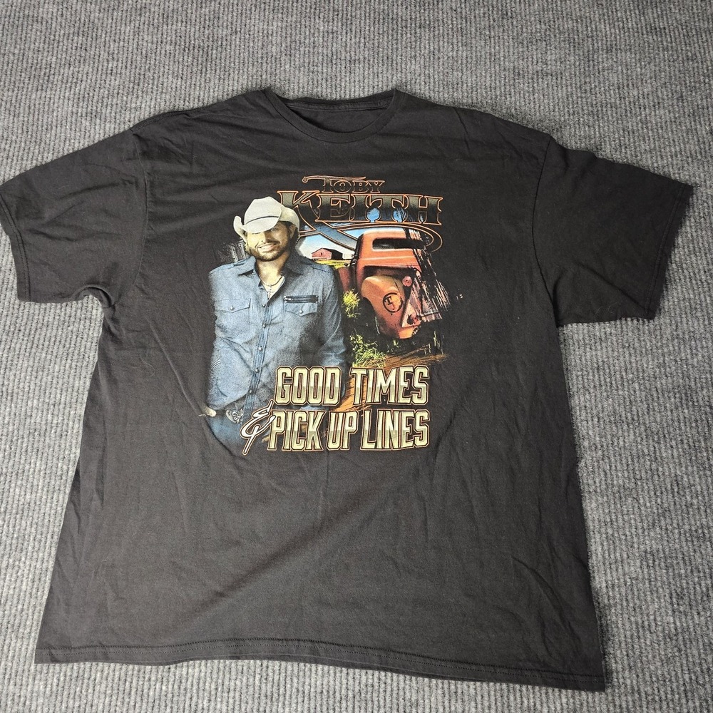Toby Keith Shirt Mens Large Black Good Times Pick Up Lines Concert Tour Tee